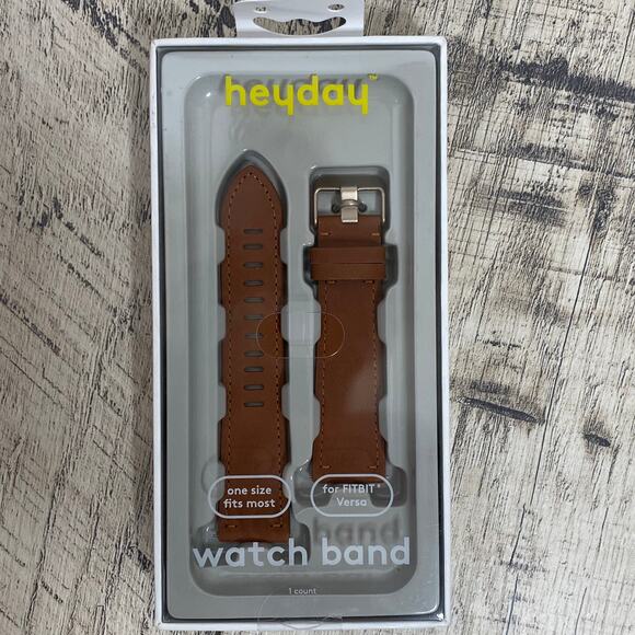 Heyday Fitbit Versa Band - Brown Vegan Faux Leather one size fits most NEW - Picture 3 of 5
